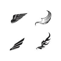 vleugels logo dier vector teken abstracte vogel tijdens de vlucht haan en kip