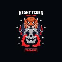 tijger schedel hoofd illustratie tshirts vector