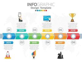 infographic sjabloonontwerp met 6 kleuropties. vector