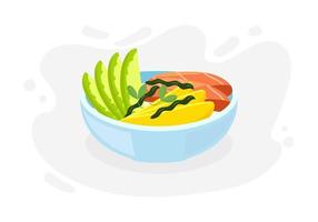 Fresh Poke Bowl vector