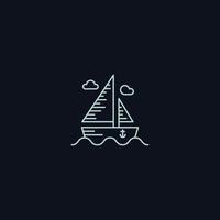 Line Symbol, Boat on sea vector