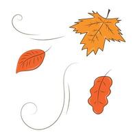 schattig clip art in herfst stijl met een bladeren vector