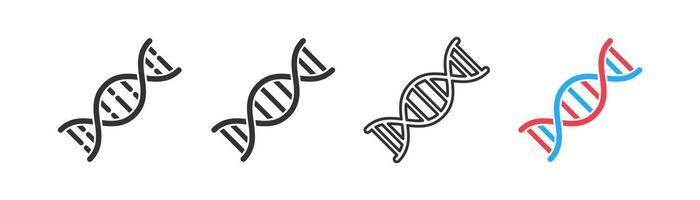 dna icoon Aan licht achtergrond. genetisch symbool. biologie, chemie, wetenschap, chromosoom, molecuul, biotechnologie, cel, laboratorium. schets, vlak en gekleurde stijl. vlak ontwerp. vector illustratie.