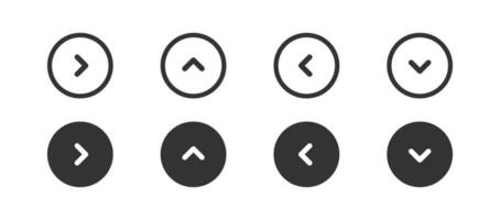 navigatie pijl in cirkel schets icoon. minimalistisch knop voor ui concept. De volgende, omhoog, omlaag, Rechtsaf, links knop voor web plaats. gemakkelijk vlak ontwerp. vector