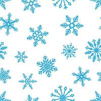 sneeuwvlok naadloos patroon. Kerstmis vakantie achtergrond. winter blauw ornament decoratie. behang symbool. verschillend ornamenten. gemakkelijk vlak ontwerp. vector