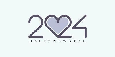 2024 gelukkig nieuw jaar logo ontwerp met 2024 aantal ontwerp vector