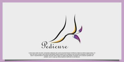 menicure pedicure logo met voet illustrasi logo ontwerp vector