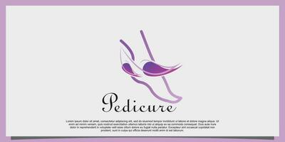 menicure pedicure logo met voet illustrasi logo ontwerp vector