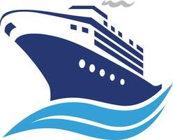 reis schip Aan zee golven icoon symbool vector logo ontwerp sjabloon