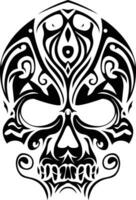 vector schedel tatoeëren, zwart en wit tatoeëren Mexicaans schedel illustratie spiraal vector beeld