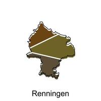 kaart stad van Renningen illustratie ontwerp sjabloon Aan wit achtergrond, geschikt voor uw bedrijf vector