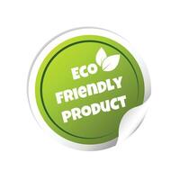 eco vriendelijk Product sticker. ecologie icoon. sticker sjabloon voor biologisch en eco vriendelijk producten. vector illustratie geïsoleerd Aan wit achtergrond