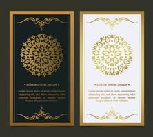 luxe mandala decoratieve kaart in gouden kleur vector