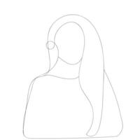 doorlopend lijn kunst of een lijn tekening van een vrouw afbeelding vector illustratie