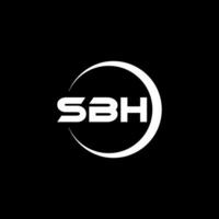 sbh brief logo ontwerp met wit achtergrond in illustrator. vector logo, schoonschrift ontwerpen voor logo, poster, uitnodiging, enz.