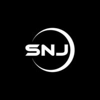 snj brief logo ontwerp in illustrator. vector logo, schoonschrift ontwerpen voor logo, poster, uitnodiging, enz.