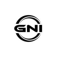 gni logo ontwerp, inspiratie voor een uniek identiteit. modern elegantie en creatief ontwerp. watermerk uw succes met de opvallend deze logo. vector