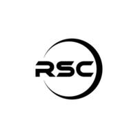 rsc brief logo ontwerp in illustratie. vector logo, schoonschrift ontwerpen voor logo, poster, uitnodiging, enz.