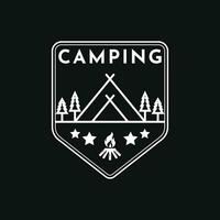 illustratie vector grafisch tent camping logo ontwerp wijnoogst retro insigne