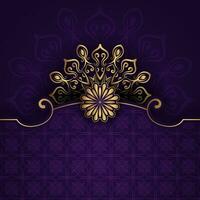 Purper luxe achtergrond, met goud mandala ornament vector