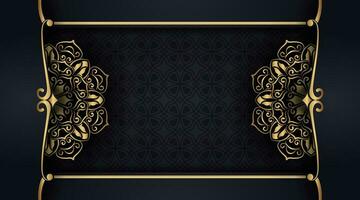 luxe achtergrond met gouden mandala ornament vector