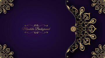 Purper luxe achtergrond, met goud mandala ornament vector