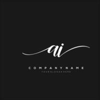 eerste brief ai logo, bloem handschrift logo ontwerp, vector logo voor Dames schoonheid, salon, massage, kunstmatig of spa merk kunst.