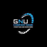 GNU brief logo creatief ontwerp met vector grafisch, GNU gemakkelijk en modern logo. GNU luxueus alfabet ontwerp