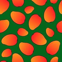 naadloze patroon met hand getrokken fruit elementen mango. vegetarisch behang. voor designverpakkingen, textiel, achtergrond, ontwerppostkaarten en posters. vector