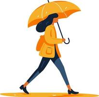 vector vlak modern illustratie van wandelen in regen