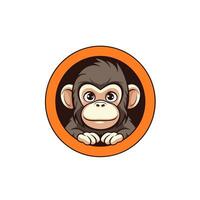 minimalistisch vector beeld van grappig aap tekenfilm