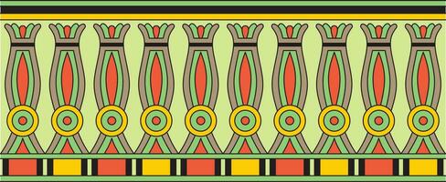 vector kleurrijk naadloos Egyptische grens. eindeloos ornament van oude Afrika. patroon van lotus bloemen en zon.