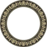 vector goud en zwart ronde klassiek Grieks ornament. Europese ornament. grens, kader, cirkel, ring oude Griekenland, Romeins rijk