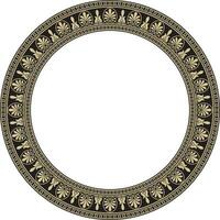 vector goud en zwart ronde klassiek Grieks ornament. Europese ornament. grens, kader, cirkel, ring oude Griekenland, Romeins rijk
