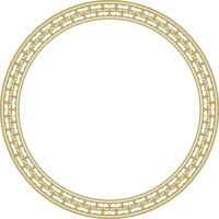 vector gouden ronde Kazachs nationaal ornament. etnisch patroon van de volkeren van de Super goed steppe, mongolen, Kirgizisch, kalmyks, .begraafplaatsen. cirkel, kader grens