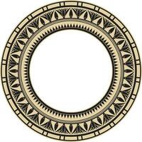 vector oude goud en zwart Egyptische ronde ornament. eindeloos nationaal etnisch grens, kader, ring.