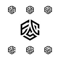 ecs zeshoek logo, zeshoek met drie initialen logo vector, ontwikkelen, natuurlijk, modern, financiën logo, echt landgoed en bouw, krachtig, geschikt voor uw bedrijf. vector