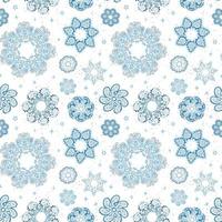 vector moderne naadloze patroon met kleurrijke hand tekenen illustratie van sneeuwvlokken. gebruik het voor behang, textieldruk, vullingen, webpagina's, oppervlaktestructuren, inpakpapier, ontwerp van presentatie