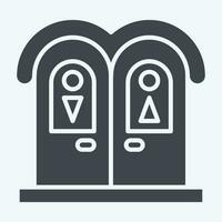 icoon openbaar toilet. verwant naar amusement park symbool. glyph stijl. gemakkelijk ontwerp bewerkbaar. gemakkelijk illustratie vector