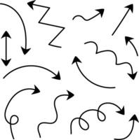 vector pijlen set, hand- getrokken pijlen Aan wit achtergrond, geïsoleerd Aan wit achtergrond