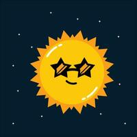 zon karakter schattig vector