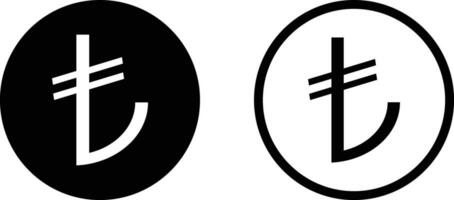 Turks lire icoon reeks vector in twee stijlen geïsoleerd Aan wit achtergrond