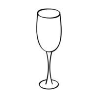 hand- getrokken Champagne glas illustratie. wijn drinken clip art in tekening stijl. single element voor ontwerp vector