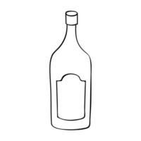 hand- getrokken likeur fles illustratie. alcohol drinken clip art in tekening stijl. single element voor ontwerp vector