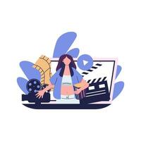 online streaming video inhoud onderhoud vlak illustratie ontwerp vector