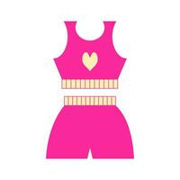 roze pop meisje, prinses. schattig roze sport pak. vector illustratie