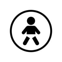 baby jongen avatar icoon vector in cirkel lijn. kind, kind symbool