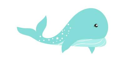 pasgeboren baby illustratie, kinderkamer element illustratie. magisch walvis elementen vector