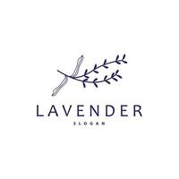 lavendel logo, gemakkelijk elegant Purper bloem fabriek vector, groet kaart bloem ornament ontwerp symbool illustratie vector