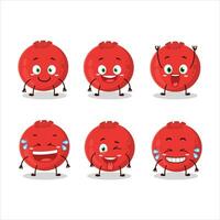 tekenfilm karakter van rood BES met glimlach uitdrukking vector